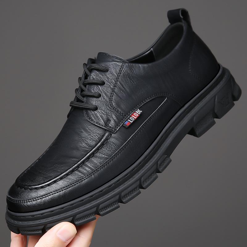 

2025 осень новые мужские деловые повседневные кожаные туфли мужские туфли ручной работы онлайн на платформе инструментальная обувь молодежная обувь tide 5801 44 чёрный
