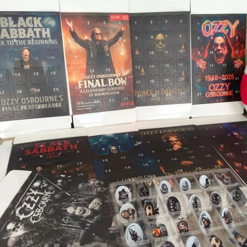 24 Days New Ozzy Osbourne Motorcycle Bell Advent Calendar Ozzy Osbourne 2D Acrylic Pendant Christmas Countdown Advent Calendar Gift