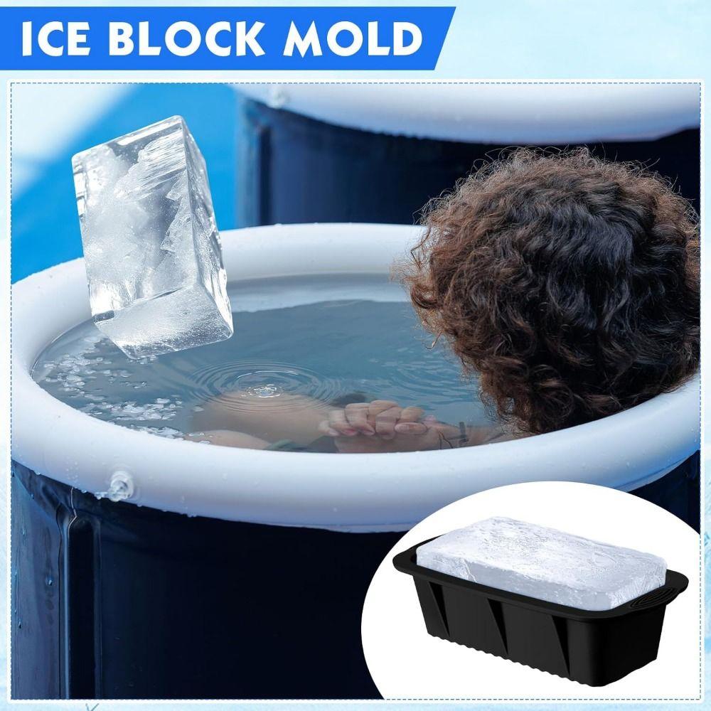 Foldable Silicone Ice Mold Non-Stick Ice Blocks Maker Efficient Large Ice Cube Mold Tub