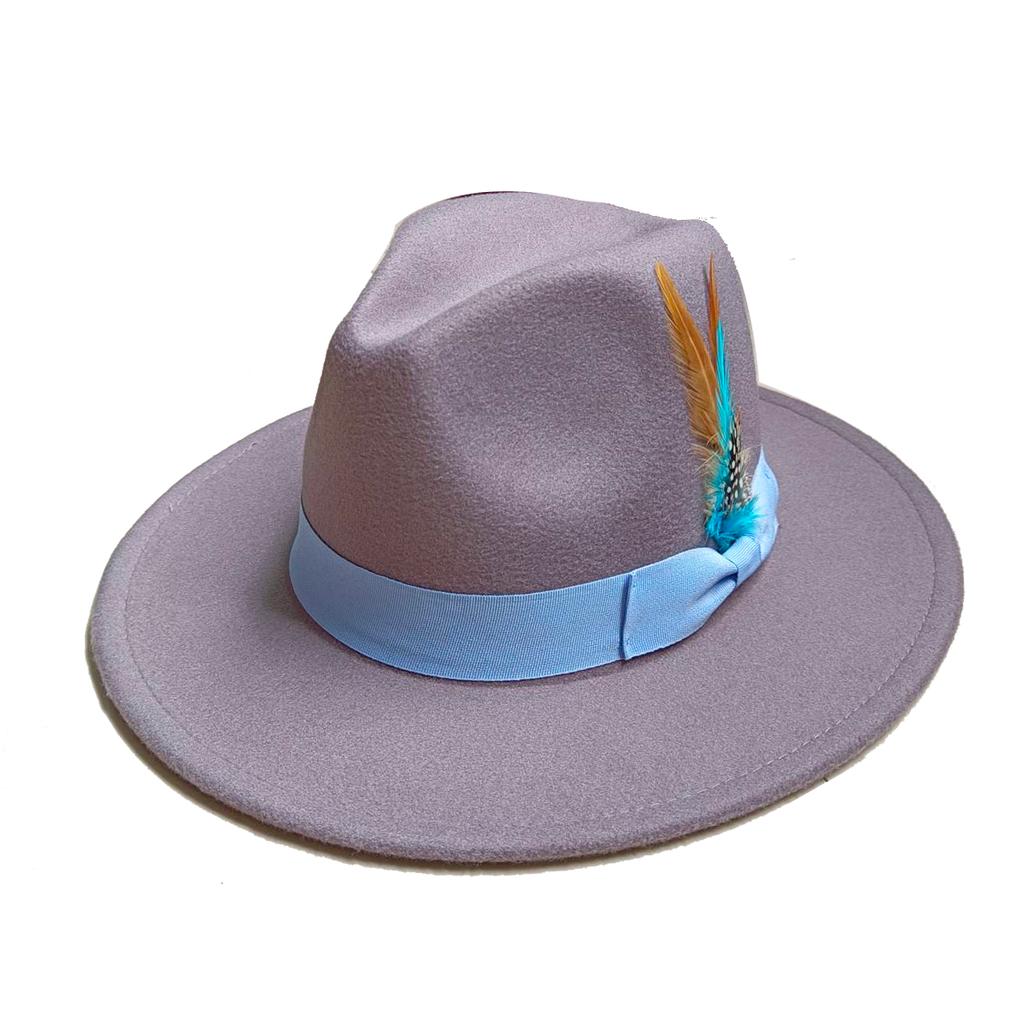 Skórzany Różowy Kapelusz Fedora z Szerokim Rondem Jazzowy Kapelusz Jesień/Zima Klasyczny Elegancki Kapelusz Panama Kapelusz Dżentelmena Sombrero