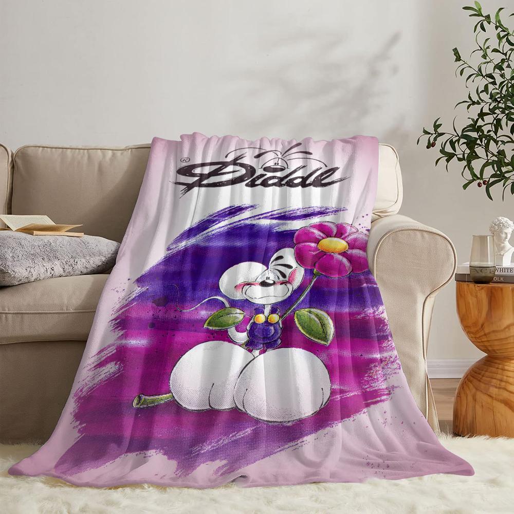 Süßer D-diddl Überwurf Weicher Flanell Überwurf Sommerdecke Leichte Gemütliche Nickerchen Decke für Sofa Bett Reisen