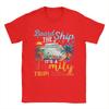 Board The Ship Its A Family Trip 2026 T Shirt Men Pure Cotton Fashion for Male TShirts Crew Neck  Tees Short Sleeve Clothes