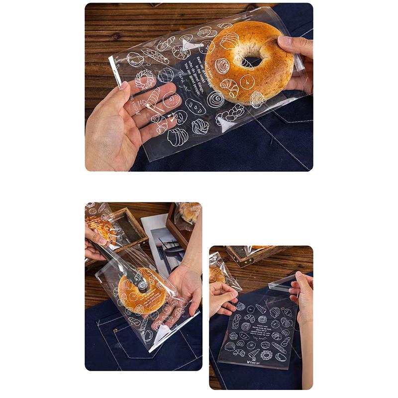 Bread Bag Transparent Food Toast Snack Cookies Disposable Doggy Bag Ziplock Bag