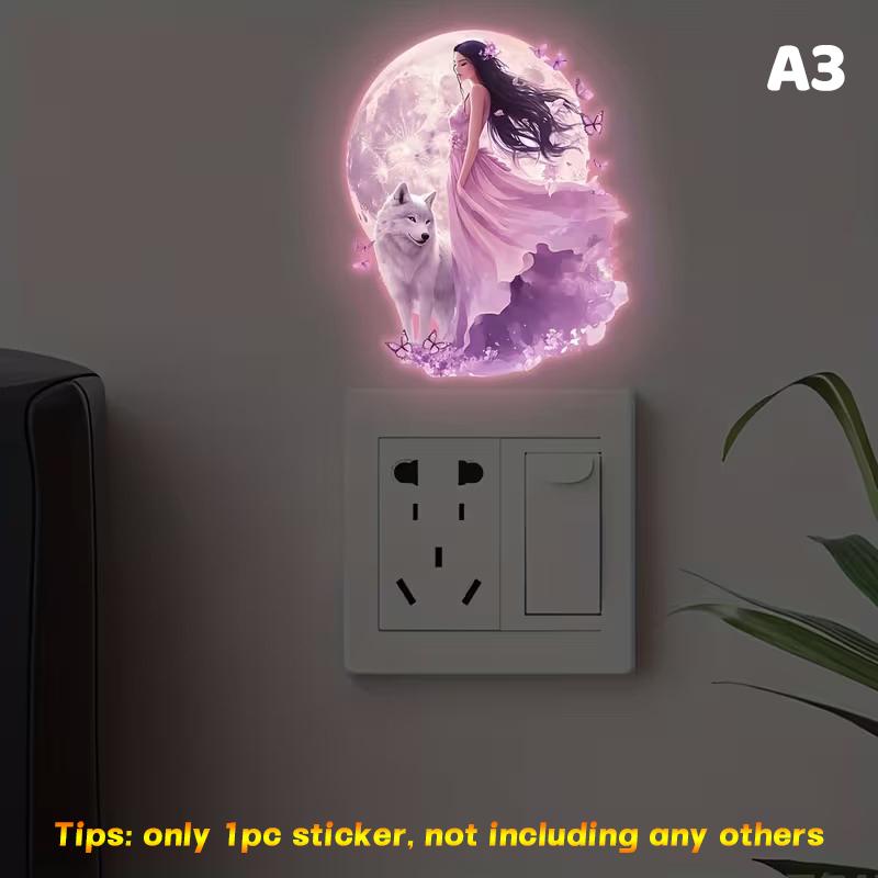 

Glow-In-The-Dark Self-Adhesive Switch Sticker Removable Wall Decal for Bedroom Living Room Home Decor Night Light Switch Marker
