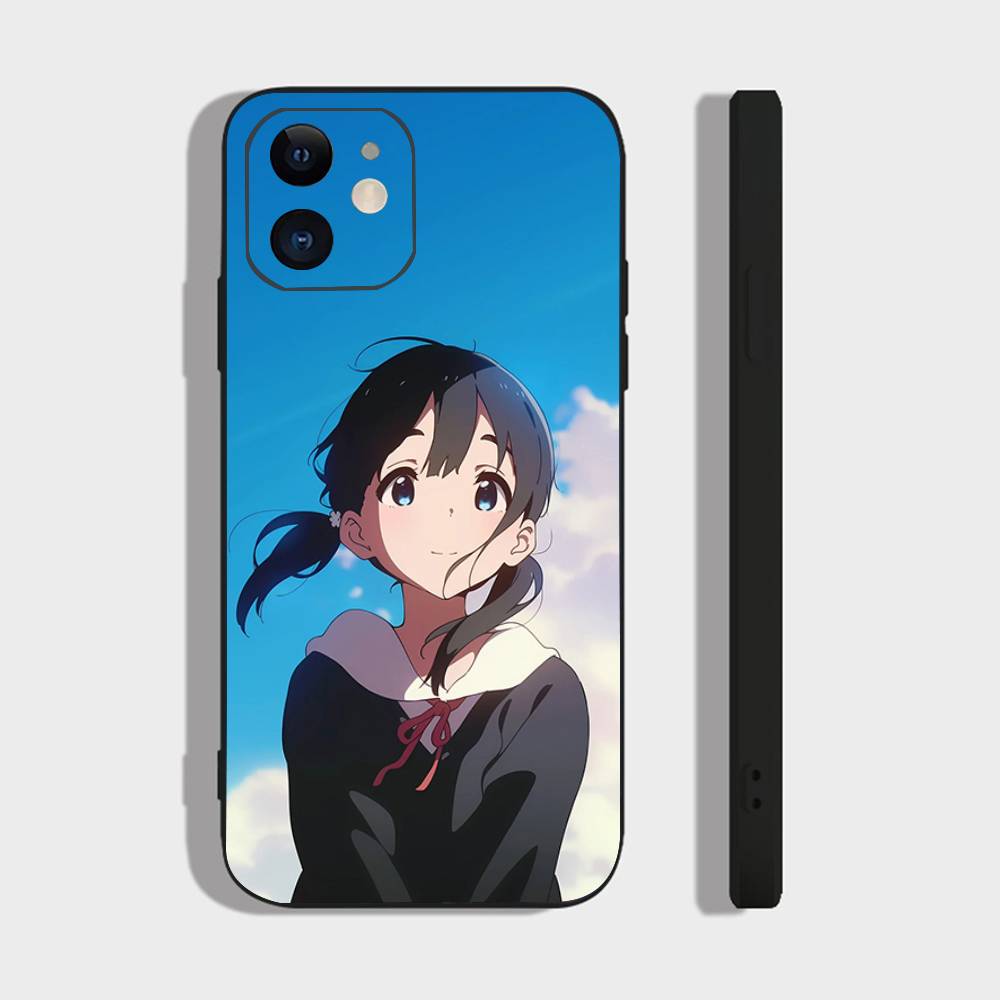 

Kitashirakawa Tamako Animation Tamako Market Phone Case For IPhone 17 Air 16 15 14 13 Pro Max 11 12 Black Silicone Cover IPHONE 17