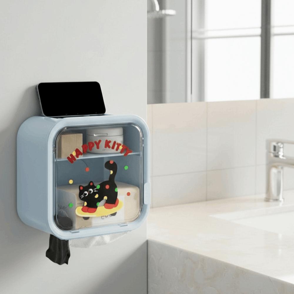 Wandmontierter Toilettenpapierhalter Kunststoff Toilettenpapierhalter Cartoon Taschentuchhalter für Badezimmer