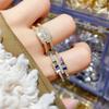 Charm Female Rainbow White Zircon Stone Adjustable Open Ring Gold Color Cute Gift Wedding Jewelry For Women