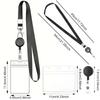 1PC Card Holder Transparent Card Sleeve with Retractable Hang Rope Vertical/Horizontal Available Work Cards Storage Supplies ZYF