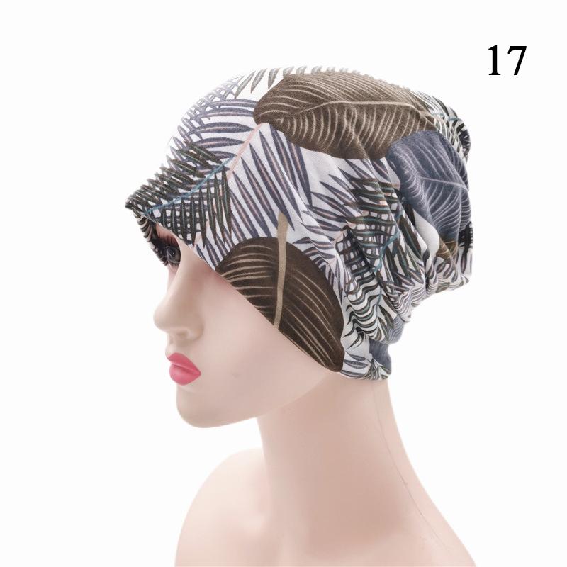 Women Printed Warm Beanie Hats Chemotherapy Cap Summer Thin Cap Turban Tube Bandana Headband Soft Stretch Bonnet Nurse Cap