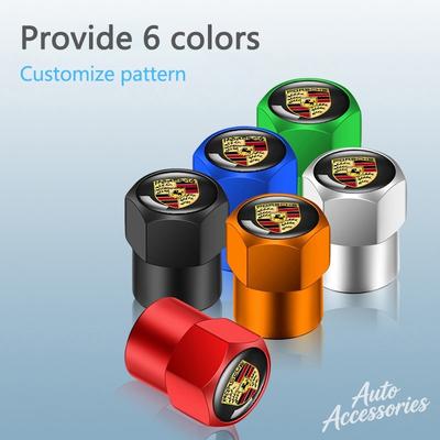 4Pcs Metal Car Wheel Tire Valve Tyre Valve DustProof Cover For Macan Panamera Cayenne Taycan Boxster Cayman 911 Stickers