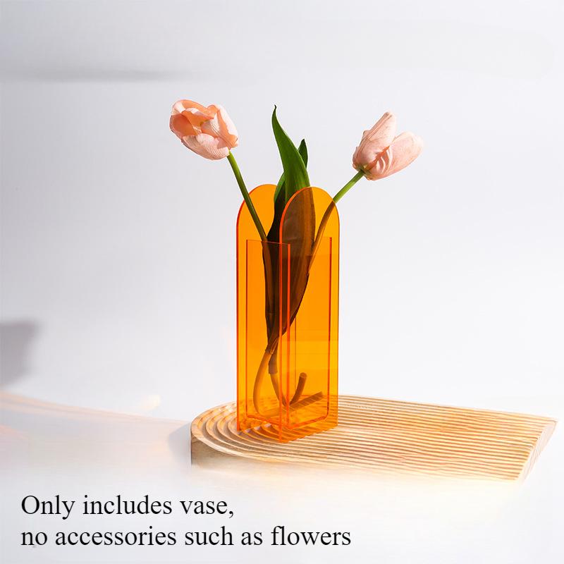 Ins Vase Ornament Acrylic Vase Simple Decoration Transparent Flower Vase Living Room Dining Table Hydroponic Flower Planter