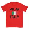 Unisex T Shirt Milan Italy Flag T Shirts Fashion  Beach Tee Shirt Awesome  Cotton Tops Gift