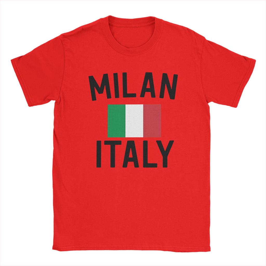 Unisex T Shirt Milan Italy Flag T Shirts Fashion Beach Tee Shirt Awesome Cotton Tops Gift
