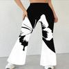 Women's Casual High Waist Flare Pants, Leopard Print Streetwear Bell Bottom Trousers
