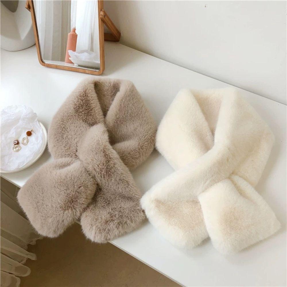 Autumn Winter Women Neck Warmer Outdoor Cold Resistant Collar Scarf Sweet All-Match Female Scarves Cross Snood Scarf