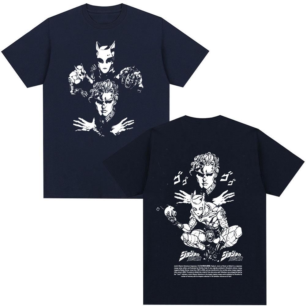 summer Anime Jojo Bizarre Adventure Killer Queen Kira Yoshikage T Shirts Unisexs Women Cotton New Short Sleev