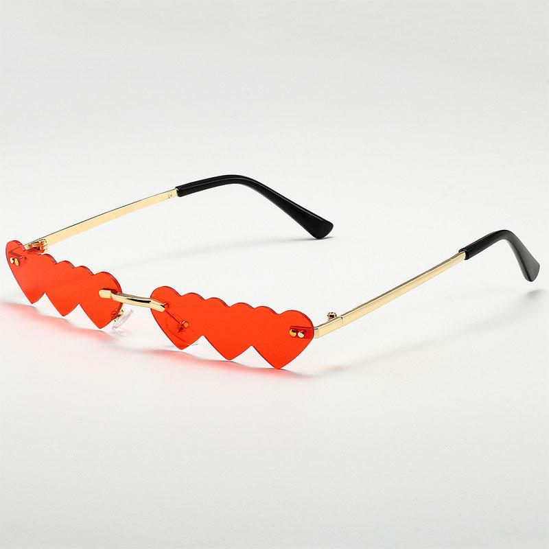 Small Love Heart Sunglasses Funny Glasses Personality Rimless Fashion Eyewear Street Shooting Glasses Sunglasses
