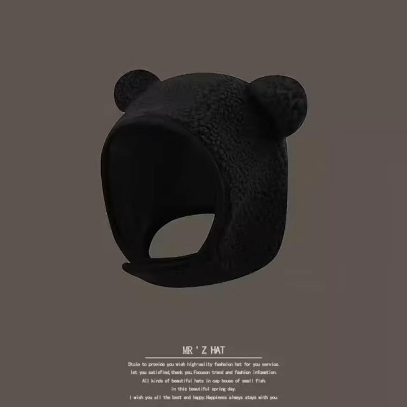 Brown Bear Ear Hat Scarf Beanies Men Women Winter Safety Helmet Rockwool Magnetic Buckle Outdoor Protector Hat with Earflaps