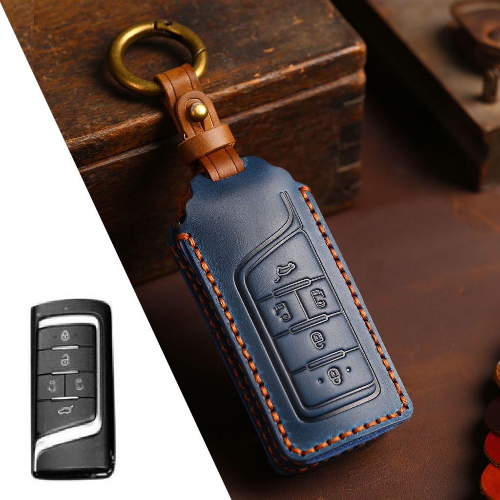 Genuine Leather Key Cover for GAC Trumpchi GS Models: GS4, GS3, GM6, GS7, GS8, GA6, M8, GS5 Key Chain