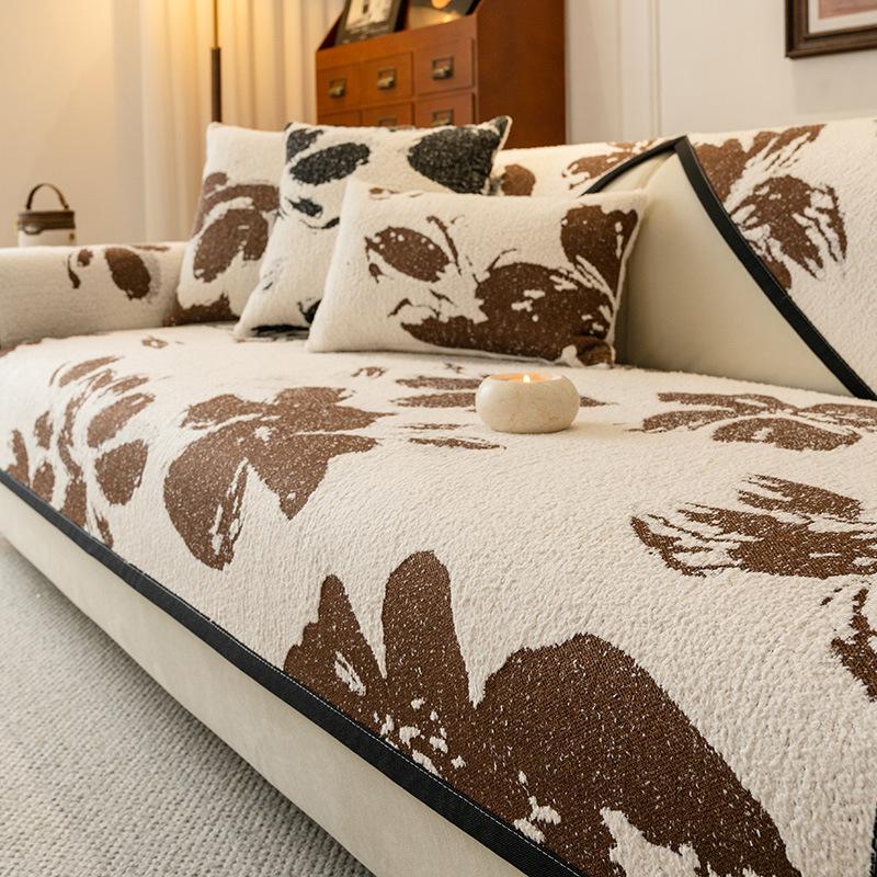 Autumn And Winter Half-Fleece Sofa Cushion  New Thickened Non-Slip And Dirt-Resistant Seat Cushion Washable Sofa Cover Towel