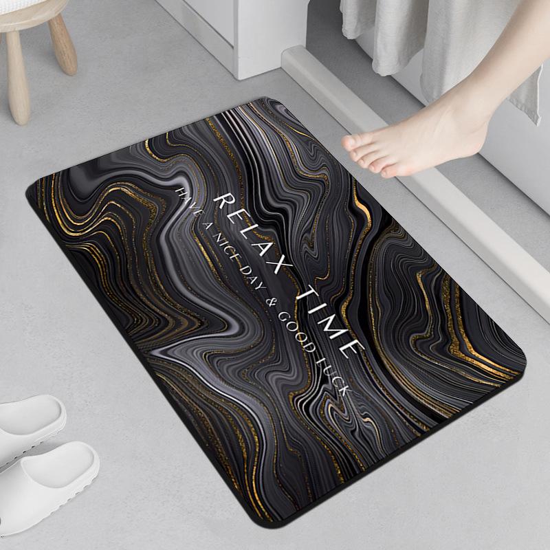 Nordic Light Luxury Style Bathroom Diatom Mud Water Absorption Pad Toilet Foot Pad Household Bathroom Door Rubber Anti Slip Floor Mat