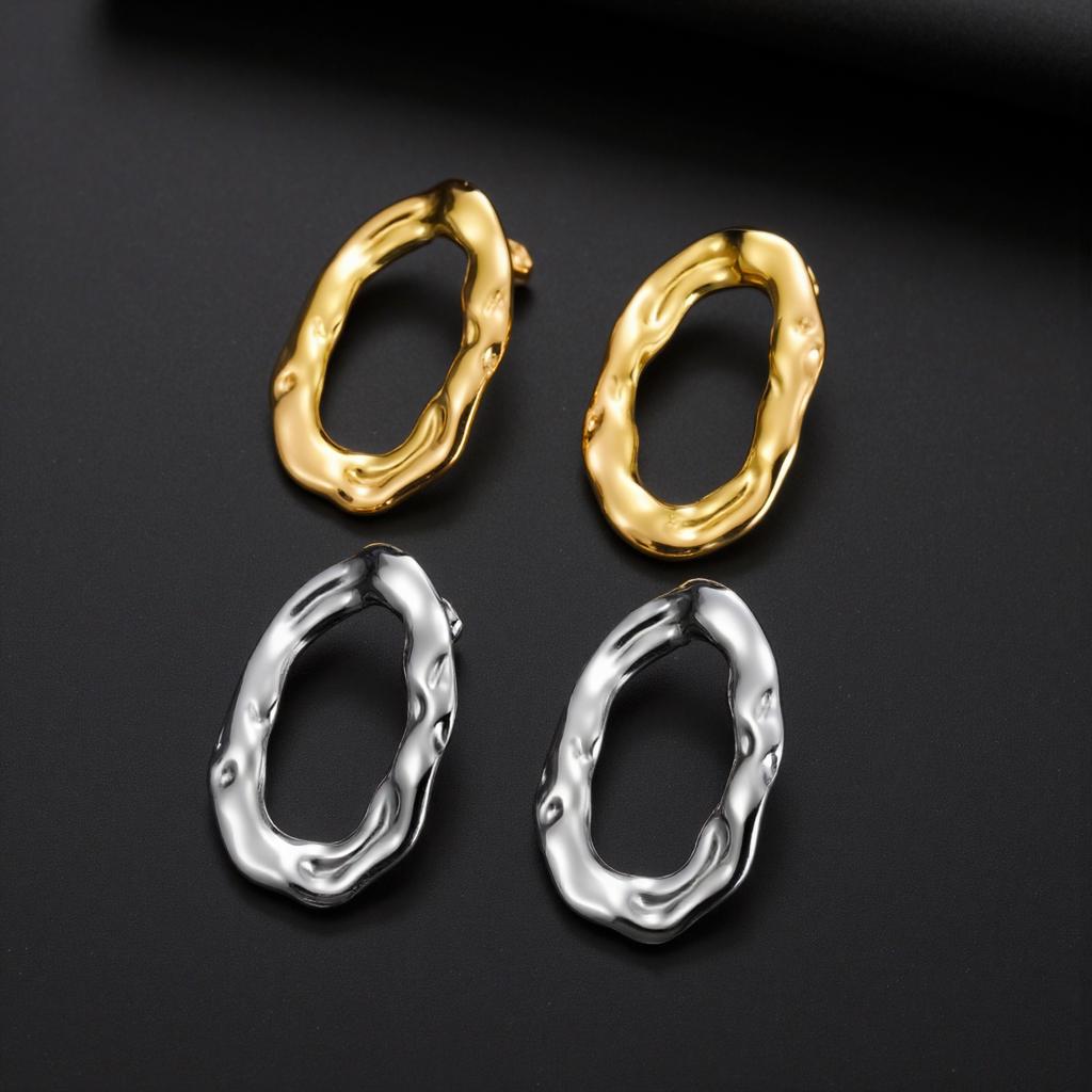 Cazador Geometric Stud Earrings Uneven Oval Earrings Waterproof Stainless Steel Jewelry for Women 2026 Trend Gifts Wholesale