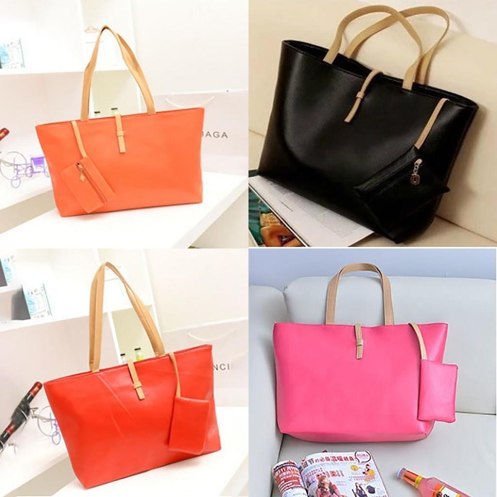 Elegant Women Shopping Tote Faux Leather Messenger Handbag With Spacious Compartments