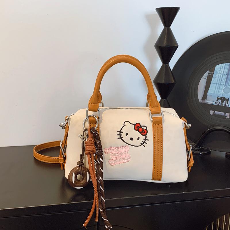 2025 Women's Cross-border Leather Boston Bag: Fashionable Cartoon Handbag & Single Shoulder Crossbody Bag