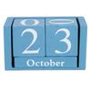 Acogedor Wooden Calendar, Daily Desk Calendar, Perpetual Calendar, Handmade, Fun Desk Decor, Elegant, Economical, Reusable (Blue)