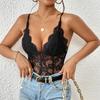 Women's Lace Splicing Suspender Jumpsuit Summer Sexy Hot Girl V-neck Bodysuit