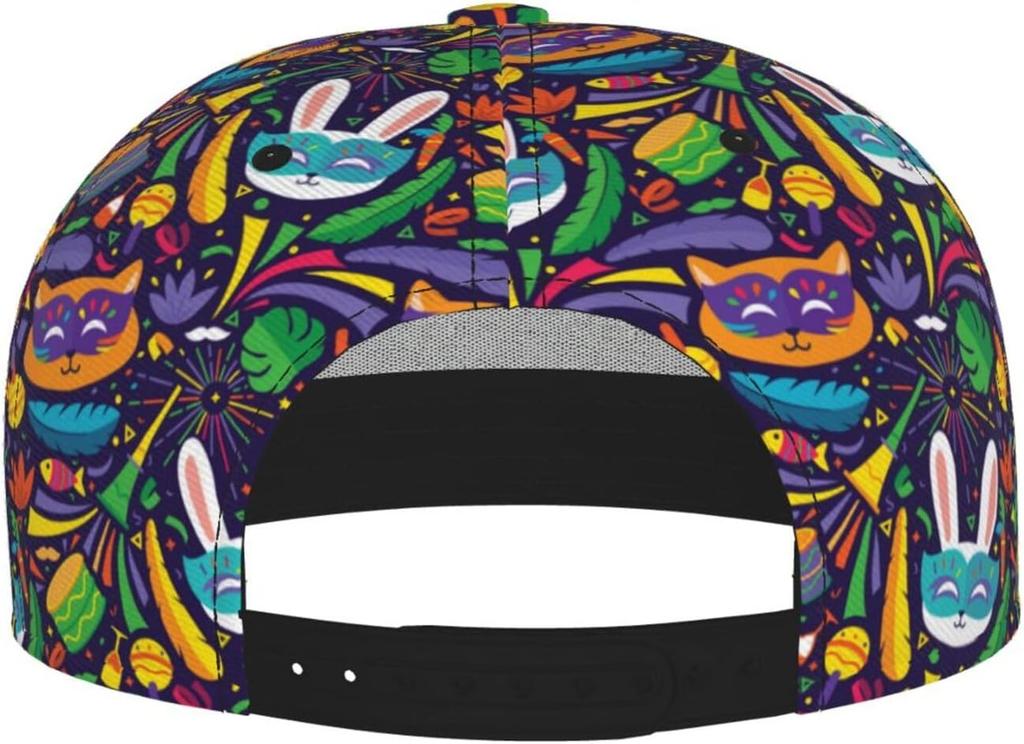 Mardi Gras Carnival Baseball Cap for Men Women Adjustable Trucker Hat Snapback Sun Dad Cap Lightweight Unisex for Summer Spor