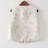2025 Solid Color Retro Antique Embroidered Jacquard Vest Women's New Chic Buckle Top