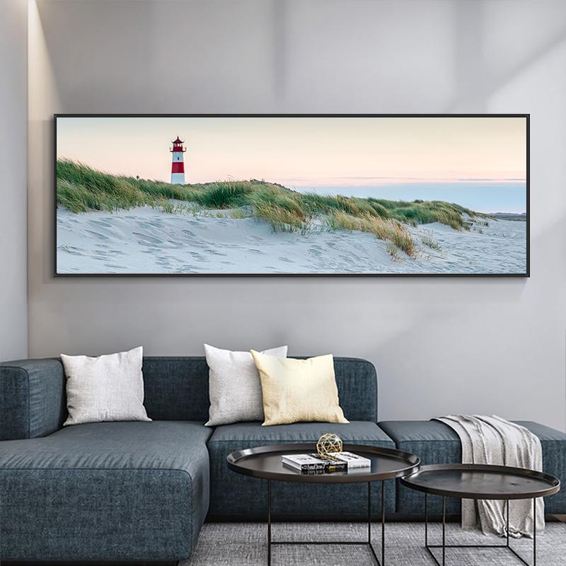 Landscape Beach Meadow Lighthouse Seascape Canvas Painting Posters and Prints Wall Pictures For Living Room Home Decor No Frame