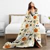 1pc Pink Orenge Halloween Blanket Ghost Pumpkin Printed Skin-Friendly Soft Blanket New for Home Sofa Halloween Decoration