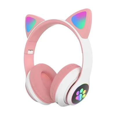 Wireless Headphones Cat Ears Bluetooth Earphones Stereo Music Earbuds Bluetooth Sports Gaming Headset with Mic for Phones