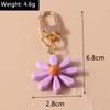 Lovely Candy Color Daisy Flower Keychain for Women Girls Keyring Pendants for Car Keyholder Handbag Decor DIY Jewelry Gifts