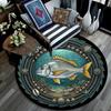 Marine Life Emblem Round Area Rug Under Office Chairs Bedroom Living Room Home Decor