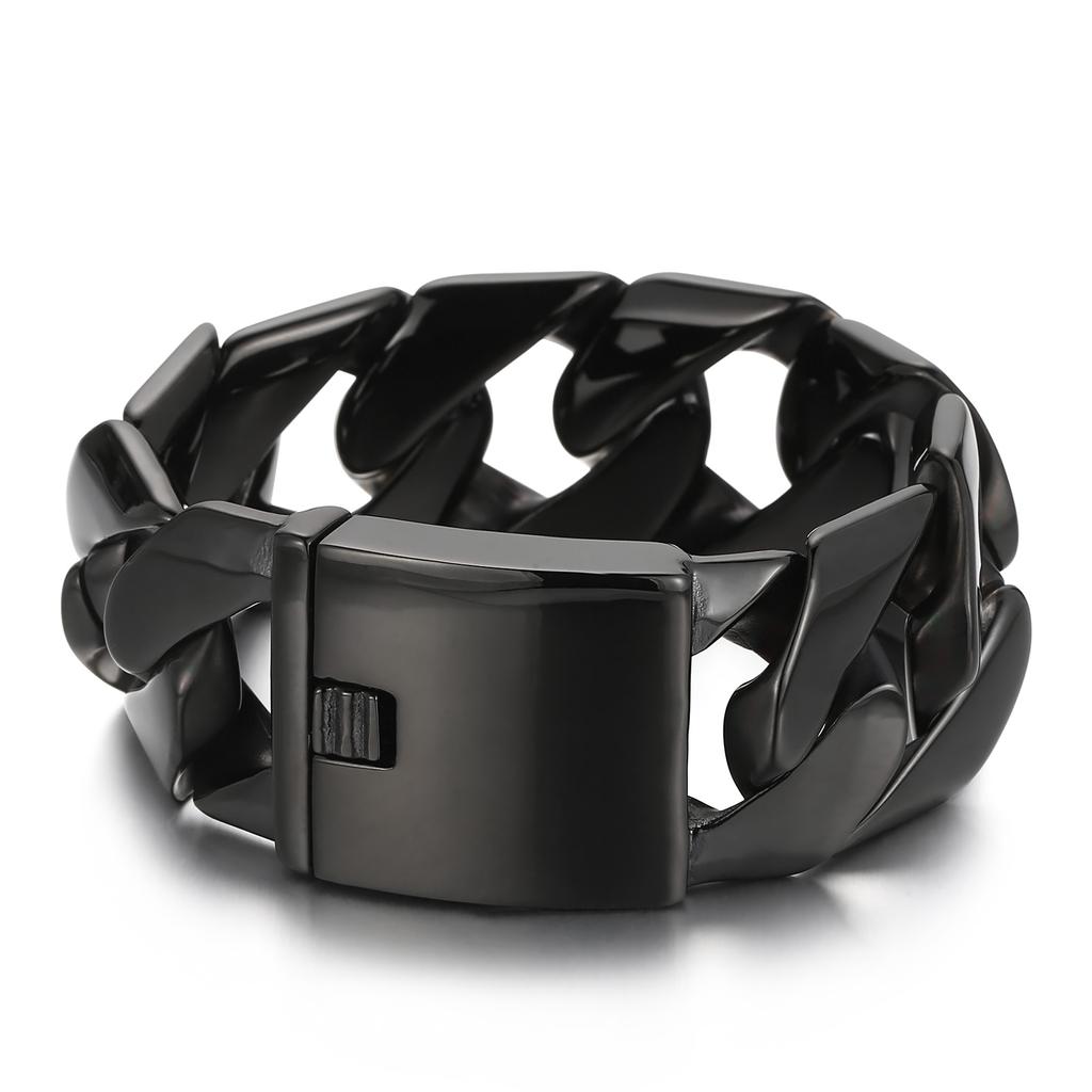 Leichtes kubanisches Armband Leniency für Herren Punk 31MM Edelstahl poliertes Accessoire herrschaftlicher Charme Partyschmuck