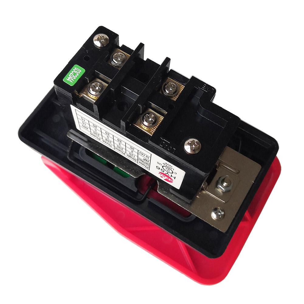 KEDU HY56 Industrial Pushbutton Switches with Emergency Stop Cover for Bench Saw Single Phase Three Phase, Red