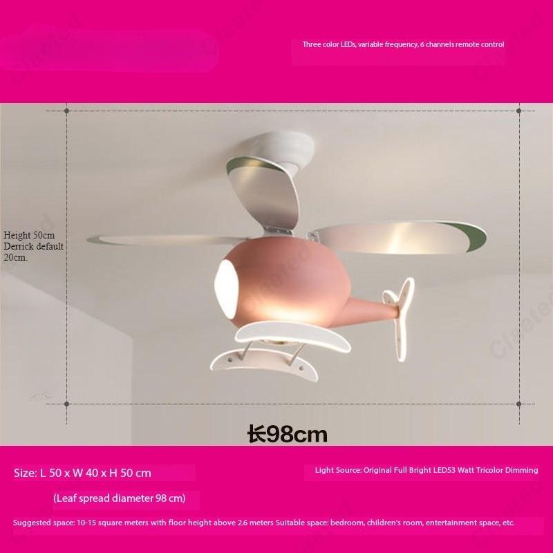 Creative and Simple New LED Helicopter Airplane Fan Chandelier Children's Bedroom Ceiling Fan Lamp