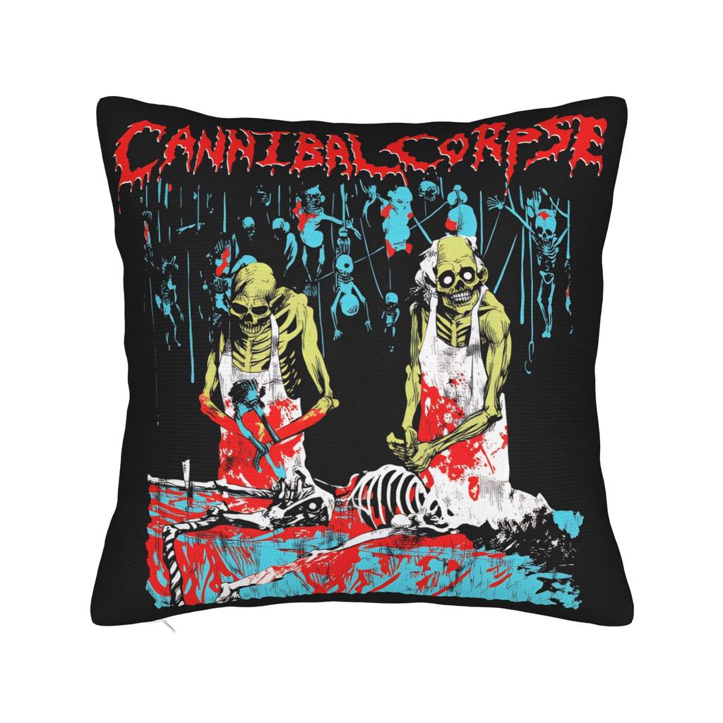 Pillow Case Death Metal Band Cannibal Corpse Soft Pillow Cover For Sofa Home Decoration Retro Trendy Pillowcases