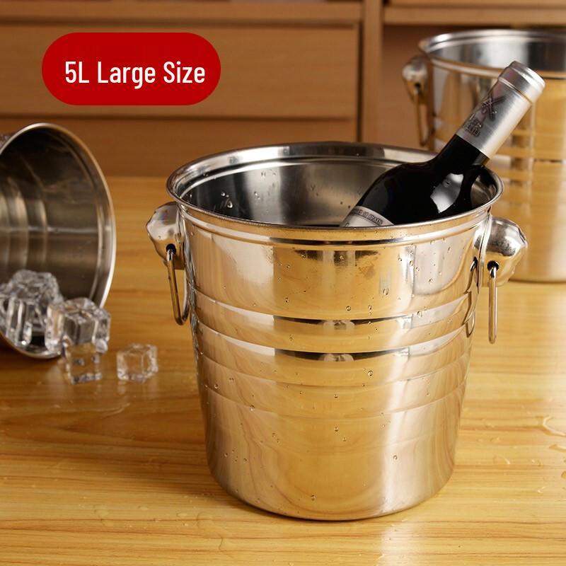 5L Stainless Steel Portable Ice Bucket