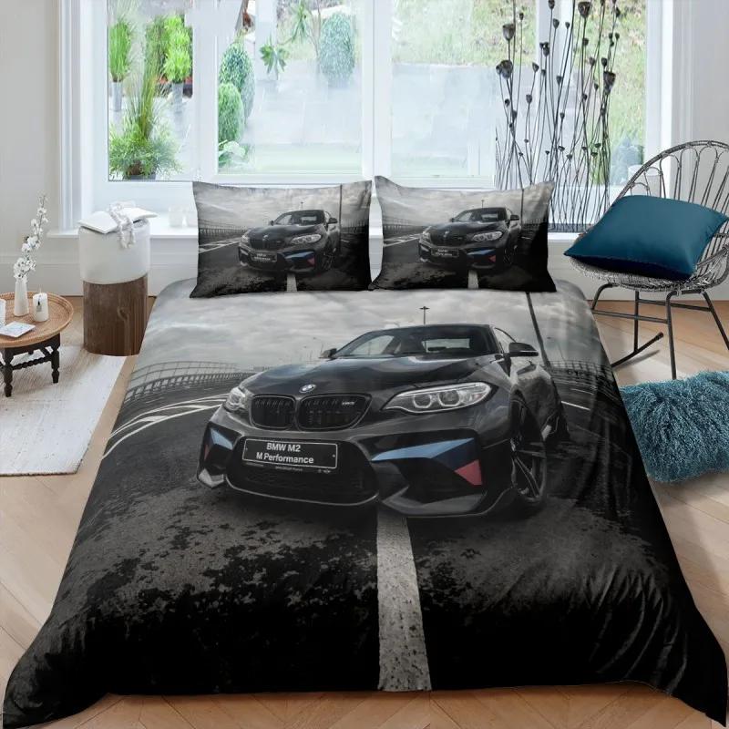 Sports Car Luxury Bedding Set Down Duvet Bedroom Bed Cover Single and Double King Size Quilt Cover Home Textiles 2/3pcs