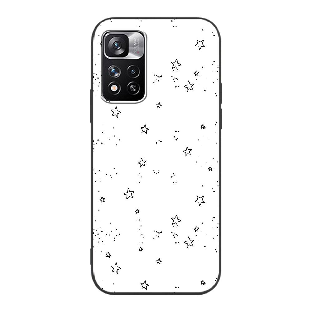 Case for Xiaomi Redmi Note 12 9S 8 10 11 Pro 10C 9C 9A 8T 8A 10S 11T 11E 9T 9i Black Silicone Phone Cover Stars Five-Pointed