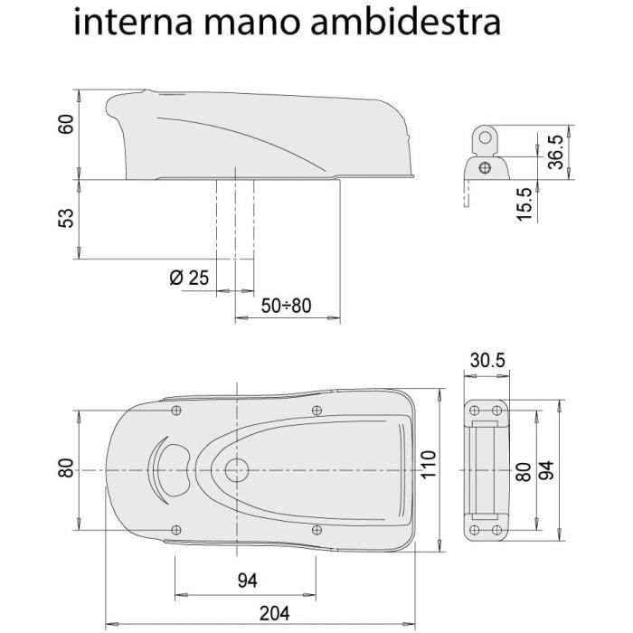 Cylindre électrique - Cisa - 1A731.00.0 - Métal - Résistance 2000 kg - Protection en acier