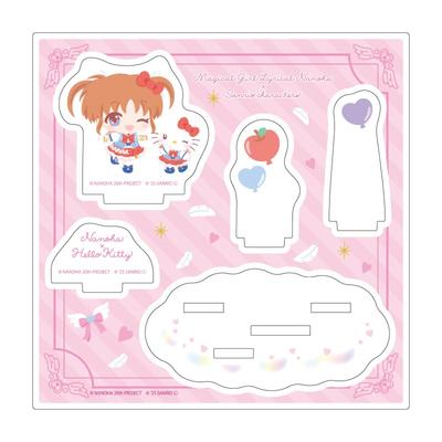 Magical Girl Lyrical Nanoha Series X Sanrio Characters 01 Nanoha X Hello Kitty [Mini Character Illustration] Acrylic Stand Plate