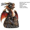 Creative Shelf Decor Light Up Dragon Figurine, Resin Gothic Castle Statue, Decorative Garden Decoration Fantasy Creature Ornament for Home,