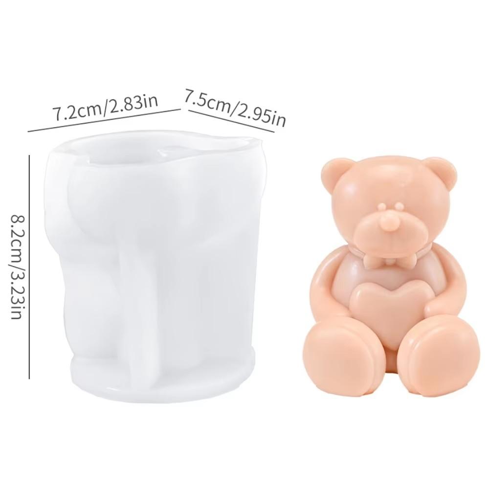 Hold Rose Rabbit Silicone Candle Molds Heart Teddy Bear Resin Moulds Valentine’s Day Gifts Animal Bunny Gypsum Wedding Decor