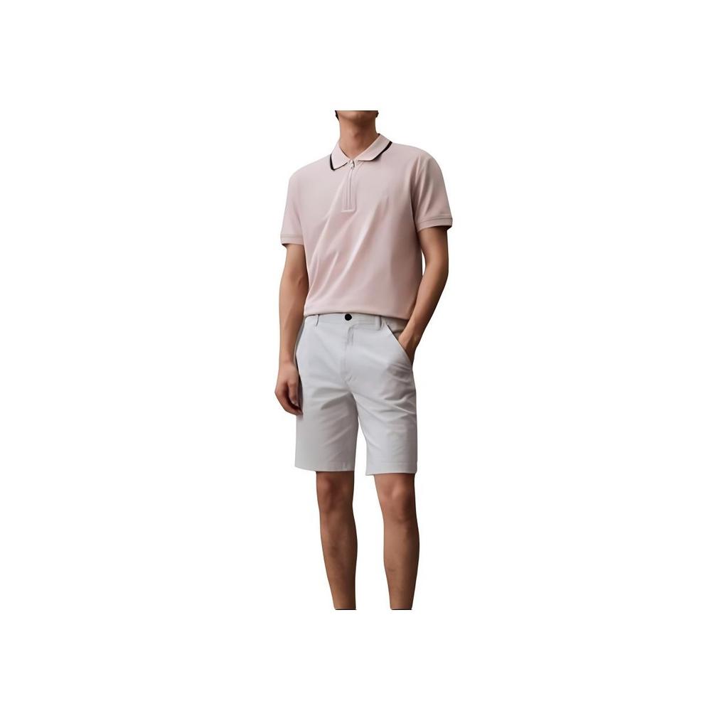 Calvin Klein Jeans Mesh Embroidered Half-Placket Trimmed Polo Shirt Men tops Shell-Pink J326332-TF6