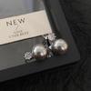 Silver Gray Pearl Earrings Niche Design High Sense Exquisite Small Earrings Personality Simple Cold Stud Earrings